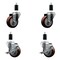 Service Caster 3.5'' Maroon Poly Wheel Swivel 1-3/8'' Expanding Stem Caster Set 2 Brakes, 4PK SCC-EX20S3514-PPUB-MRN-2-TLB-2-138 - alternate 1